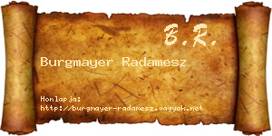 Burgmayer Radamesz névjegykártya